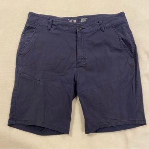 Mountain Hardwear‎ Shorts Men 33 Navy Chino Outdoor Nylon Hiking Cotton/Nylon